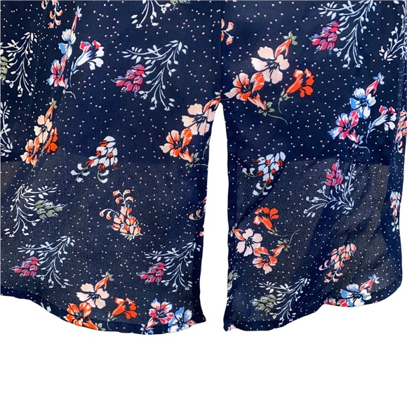 Sanctuary Sleeveless Navy Polka Dot and Floral Print Blouse M - Picture 10 of 15